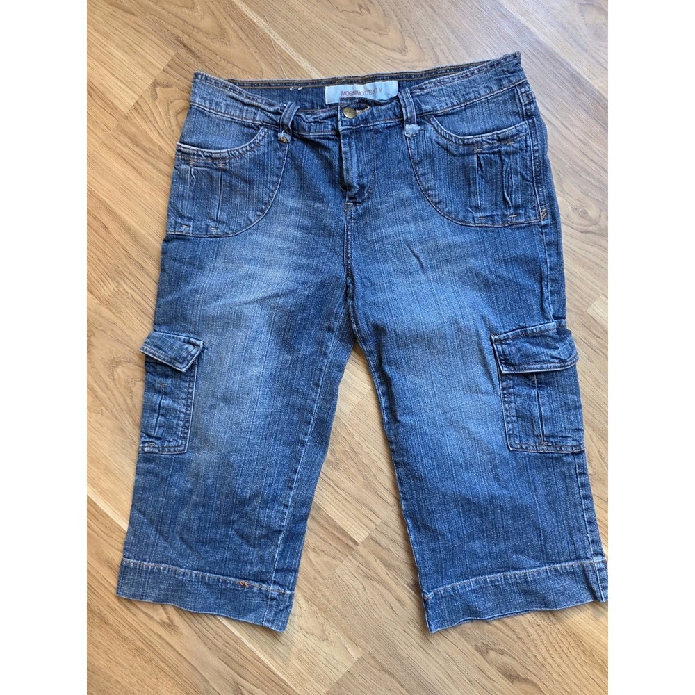 Mossimo Denim Capris Size 11 Low Rise Cargo Y2k Vintage Long Jorts Wide Leg